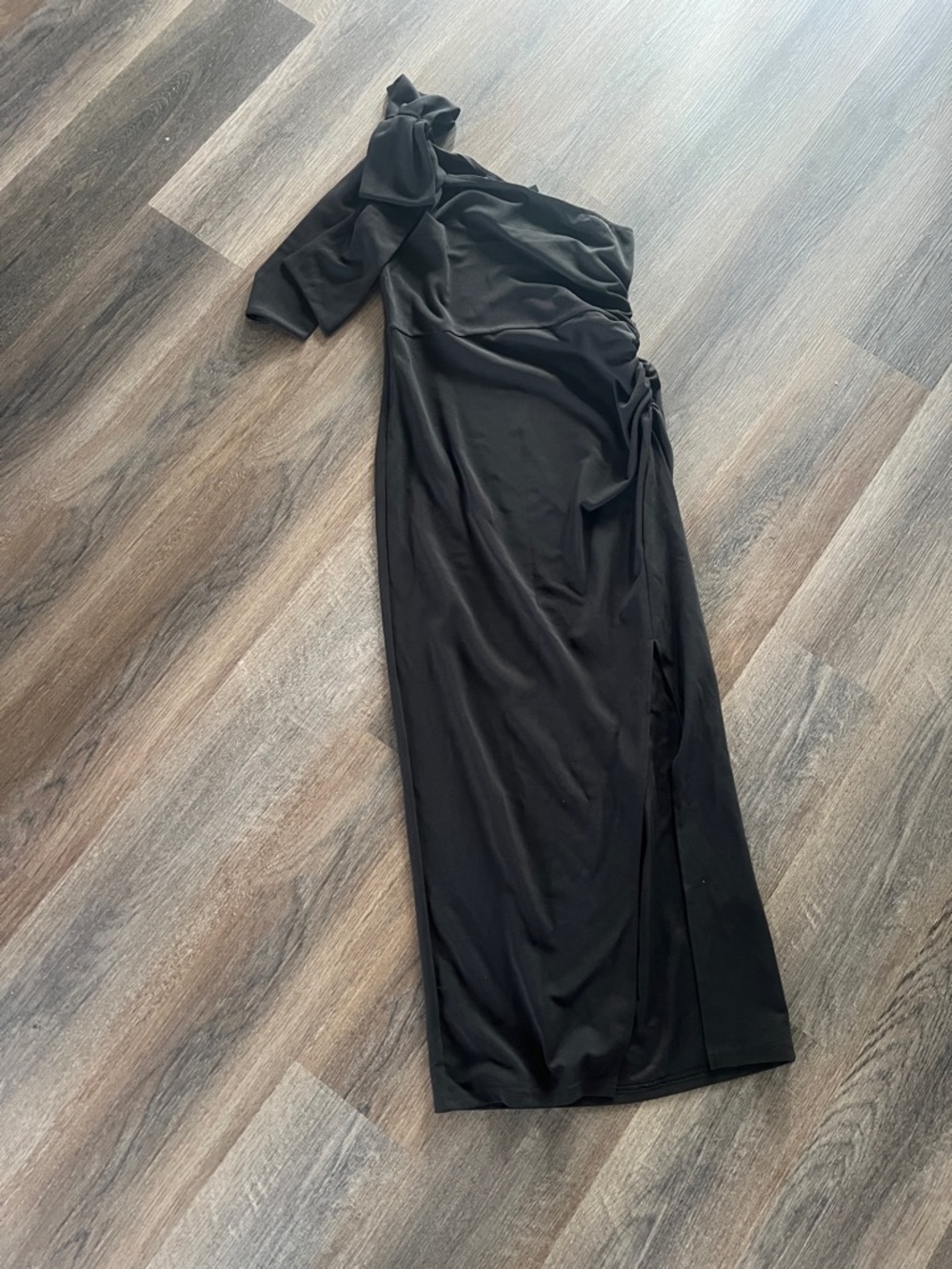 (12) NWOT Sexy Elegant Sleeveless Bow One Shoulder High Split - Picture 3 of 3